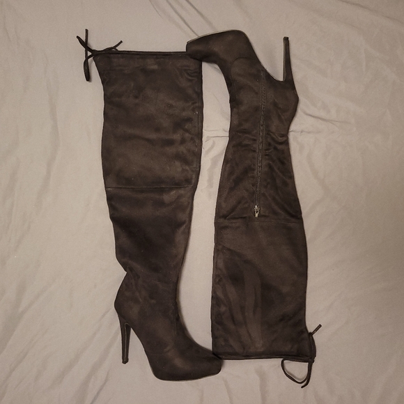 JG Shoes - JG | Black Over-Knee High Heels 7.5